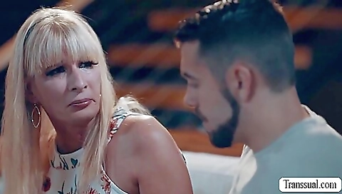 Big tits brunette step mother fucked hard on a large cock