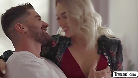 Blonde slut fucks a big hard dick for her stepbrother