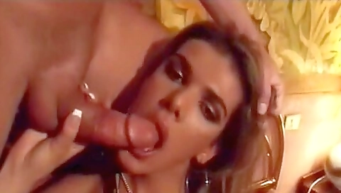 Vintage movie with a hot brunette and a blonde in doggystyle