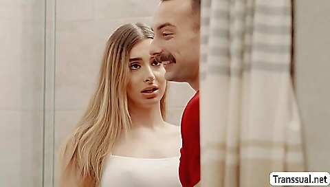 Blonde babe gets fucked hard and receives a hard blowjob