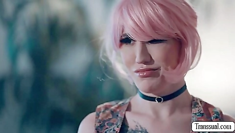 Beautiful blonde with a tattoo makes a great love scene