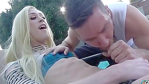 Jenna gives a blowjob and a blowjob and she eats dick