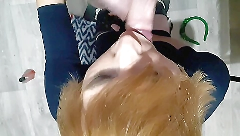 Shemale with perfect tits gets fucked and gets facial