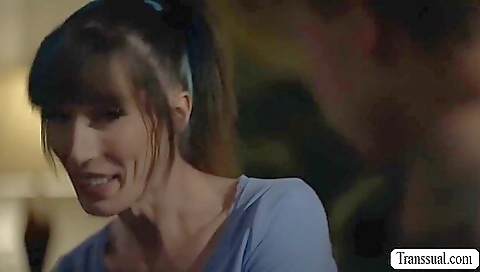 Shemale is getting fucked in the ass in a porn movie