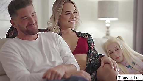 Blonde slut gets her asshole fucked by her stepfather