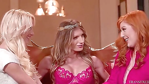 Two Gals Discovering The Pleasures Of A Trans Playmate